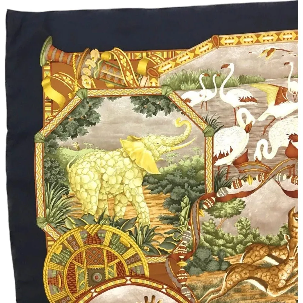 983198AQ (S2) Salvatore Ferragamo Scarf Animal Pattern Multicolor Silk