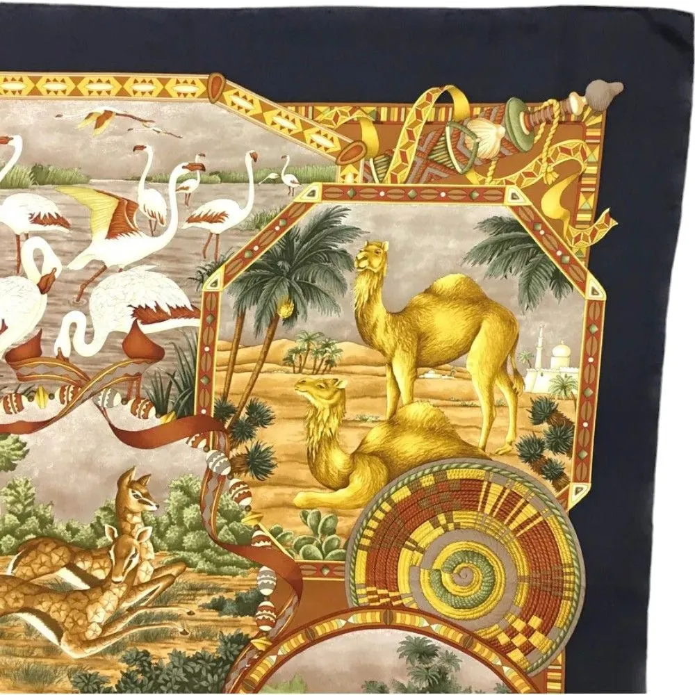 983198AQ (S2) Salvatore Ferragamo Scarf Animal Pattern Multicolor Silk