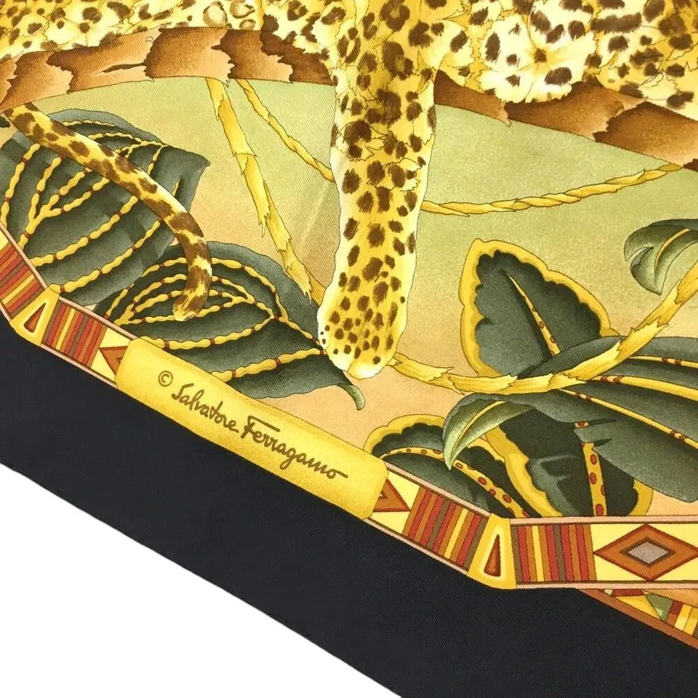 983198AQ (S2) Salvatore Ferragamo Scarf Animal Pattern Multicolor Silk