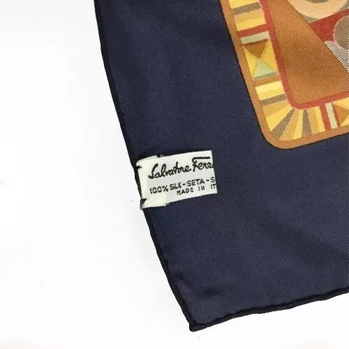 983198AQ (S2) Salvatore Ferragamo Scarf Animal Pattern Multicolor Silk