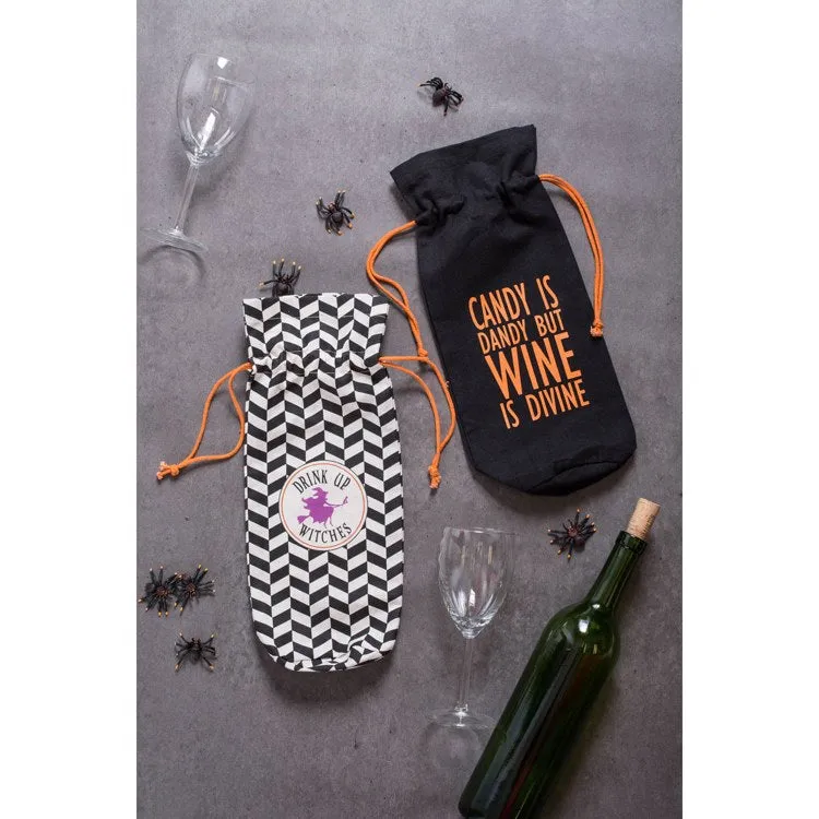 All Hallows Eve Wine Bags Set of 2 Assorted