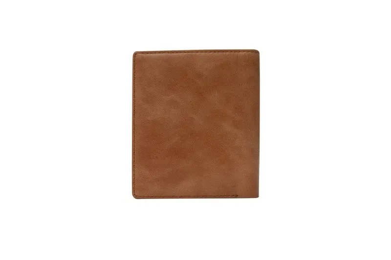 Antonio Falcone Brown Minimalist Rfid Blocking Custom Bifold Slim Genuine Leather Mens Wallet