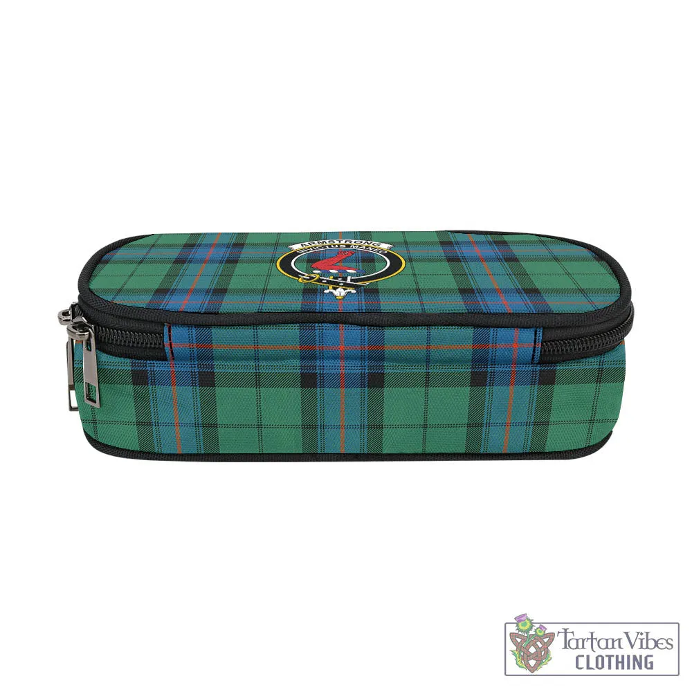Armstrong Ancient Tartan Pen and Pencil Case with Family Crest