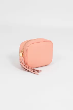 Beau - Italian Leather Crossbody Bag - Salmon Pink, Pebbled