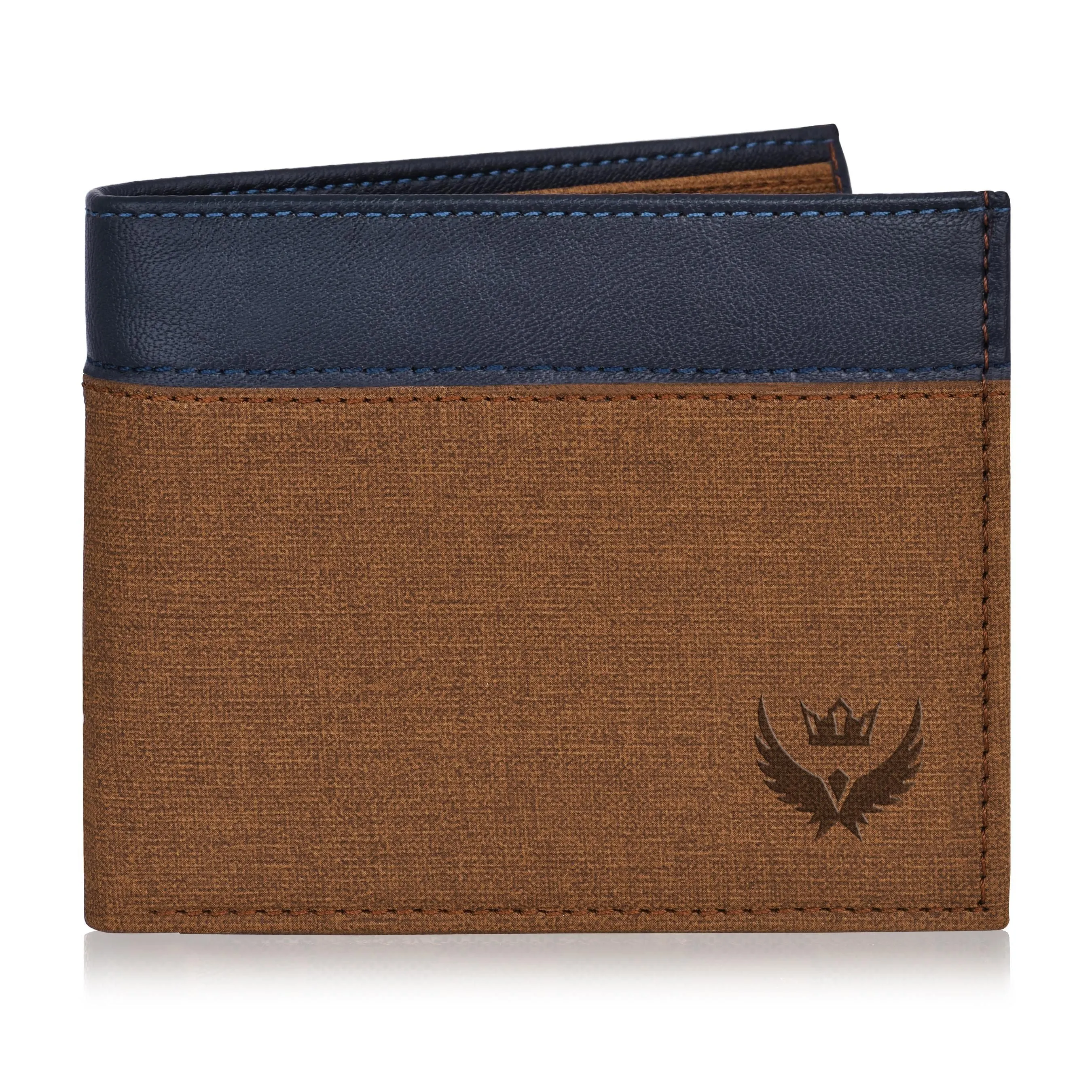 Bi-Fold Casual Blue Wallet for Men (Blue,Grey)
