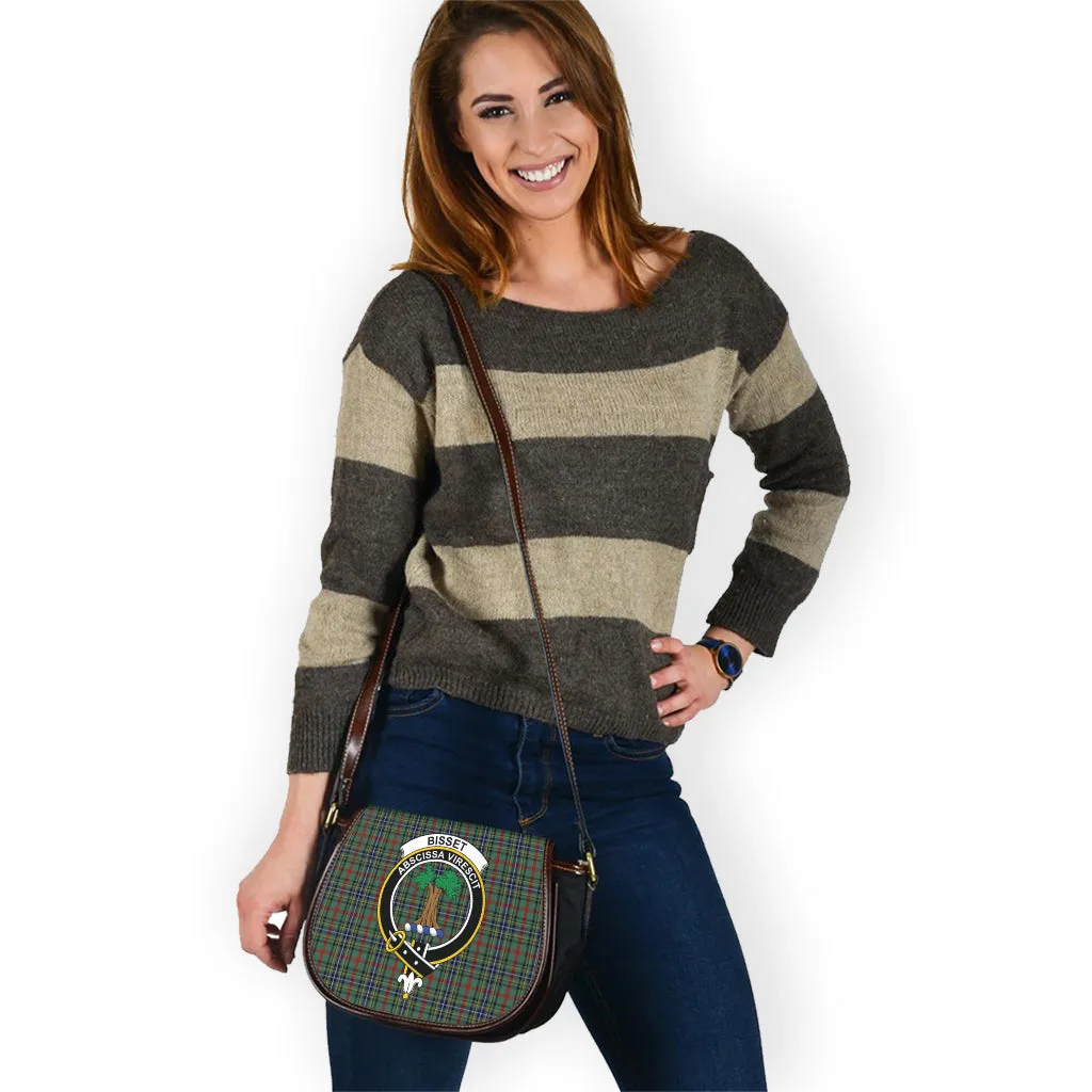 Bisset Tartan Saddle Bag with Family Crest