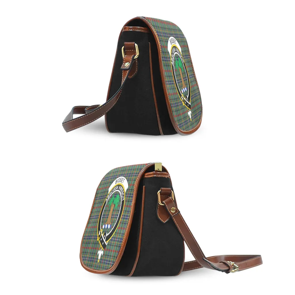 Bisset Tartan Saddle Bag with Family Crest