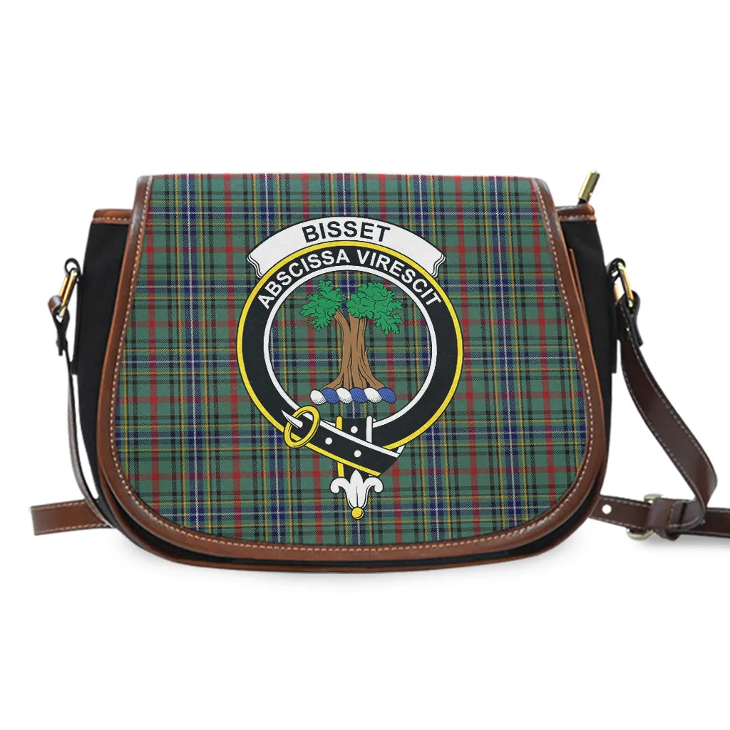 Bisset Tartan Saddle Bag with Family Crest