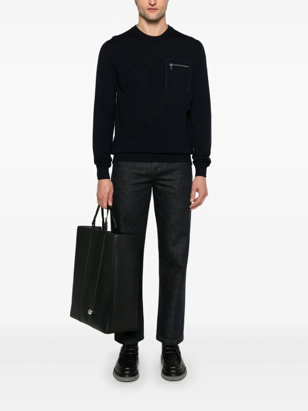 BLACK DENIM REGULAR JEANS