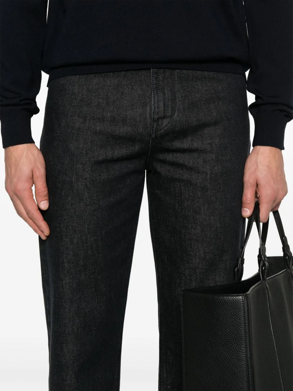 BLACK DENIM REGULAR JEANS