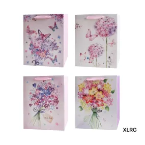 Butterfly & Flower Bouquet Extra Large Gift Bag - 42cm x 30cm x 12cm