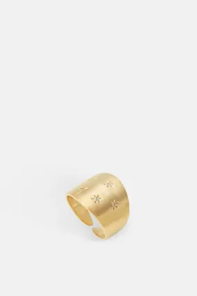 Celeste Sparkle Star Medal Gold Wrap Ring