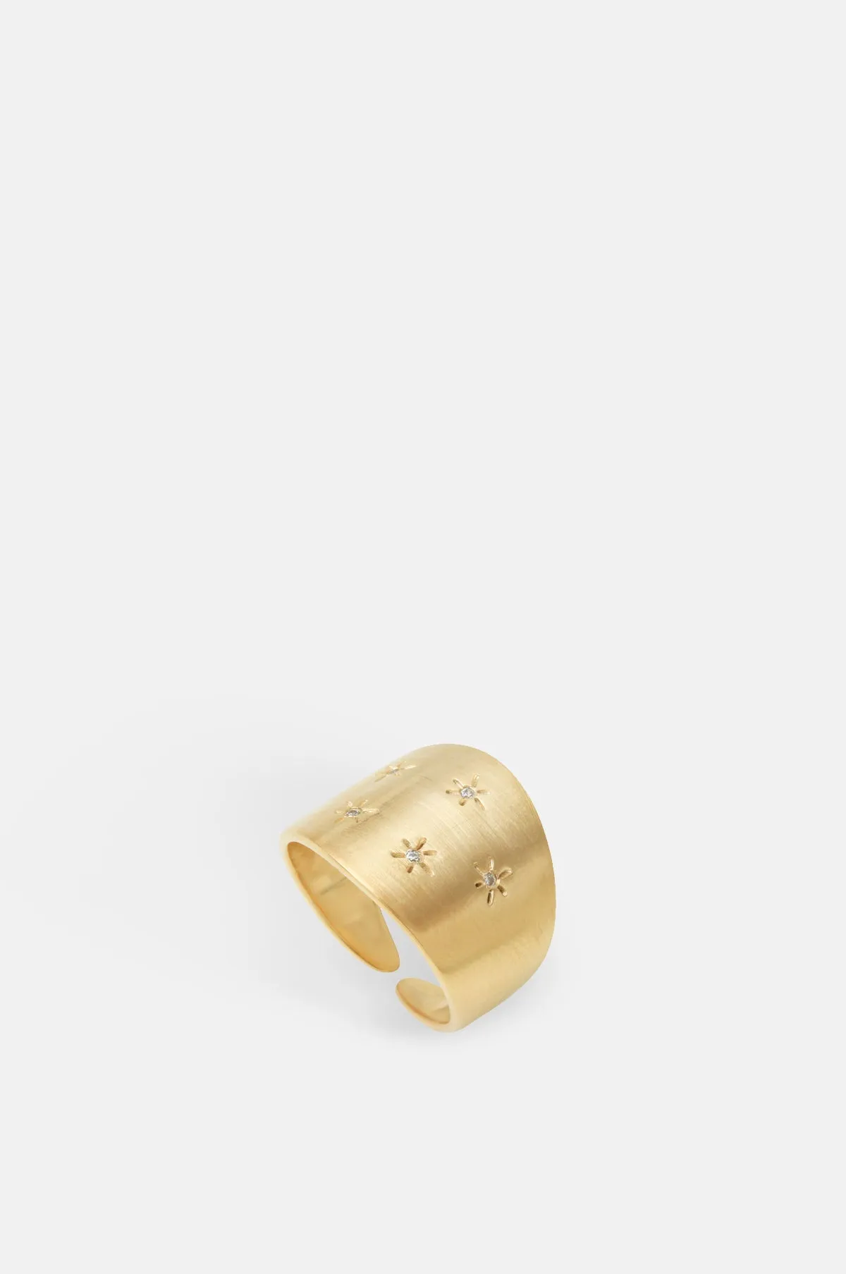 Celeste Sparkle Star Medal Gold Wrap Ring