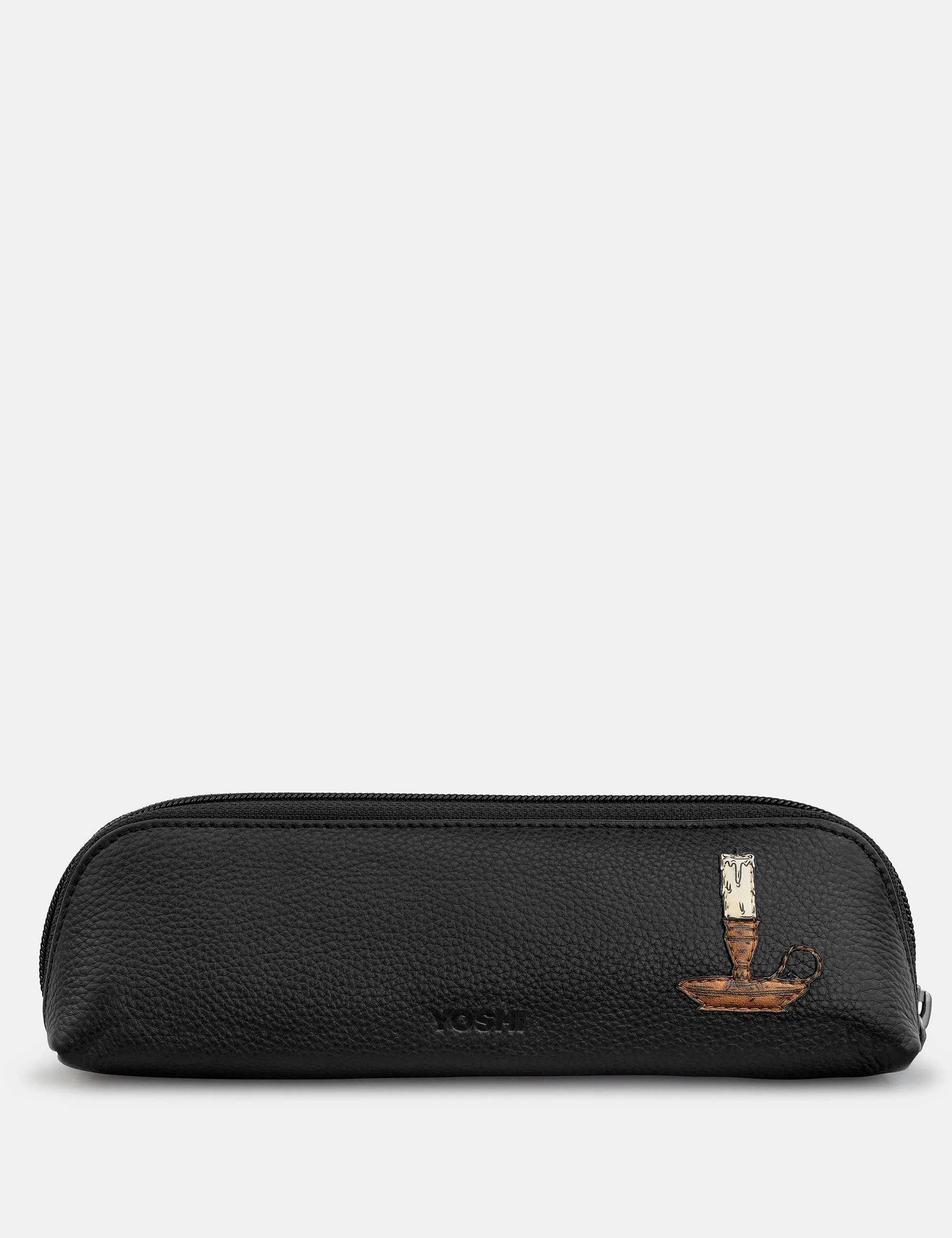 Dickens Bookworm Black Leather Pencil Case