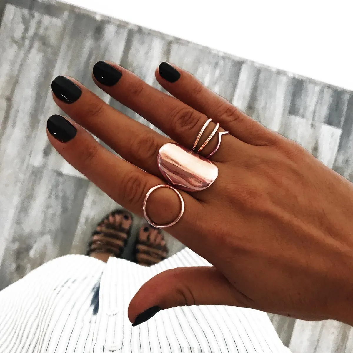 Doble Twist Rose Gold Ring