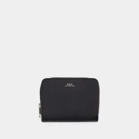 Emmanuel Compact Change Purse - A.P.C - Leather - Black