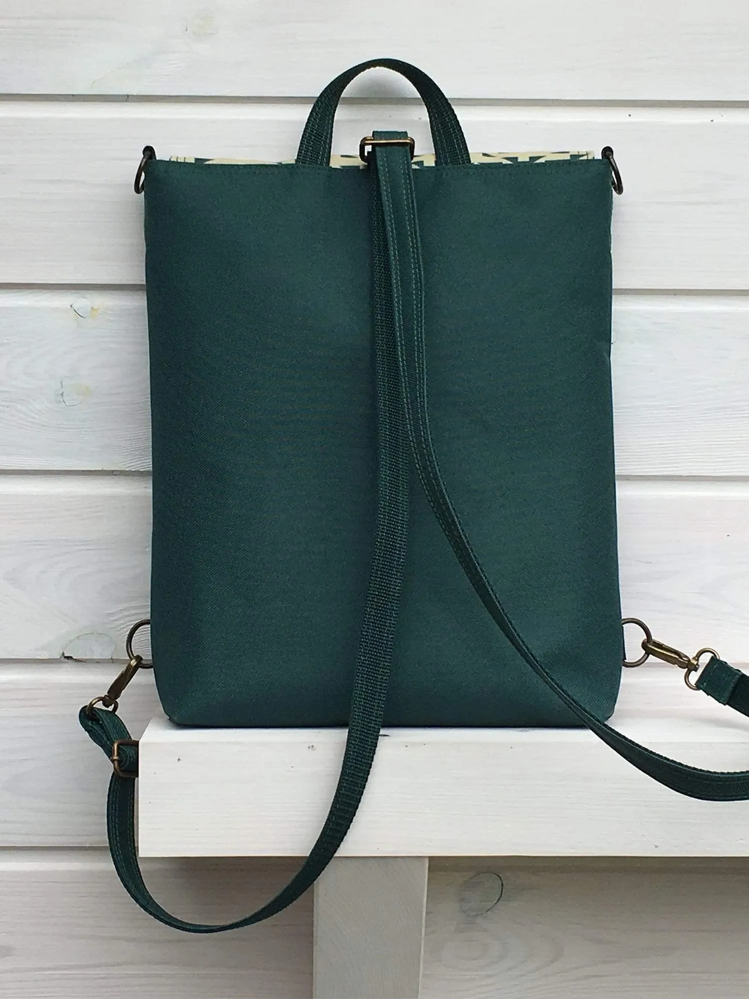 Ethnic Turquoise Blue Vegan Backpack, Bohemian Cross Body Bag | Aris Bags