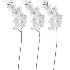 Faux White Orchids set of 3 |3 38" scented flower | Vintage Real touch artificial orchids| home decor| Flower diffuser | By Fiori Sempre