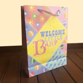 Gift Bag- Glitter Welcome Baby- Pink