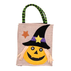 Halloween Decorations Creative Cartoon Pumpkin Black Cat Children's Linen Candy Gift Bag