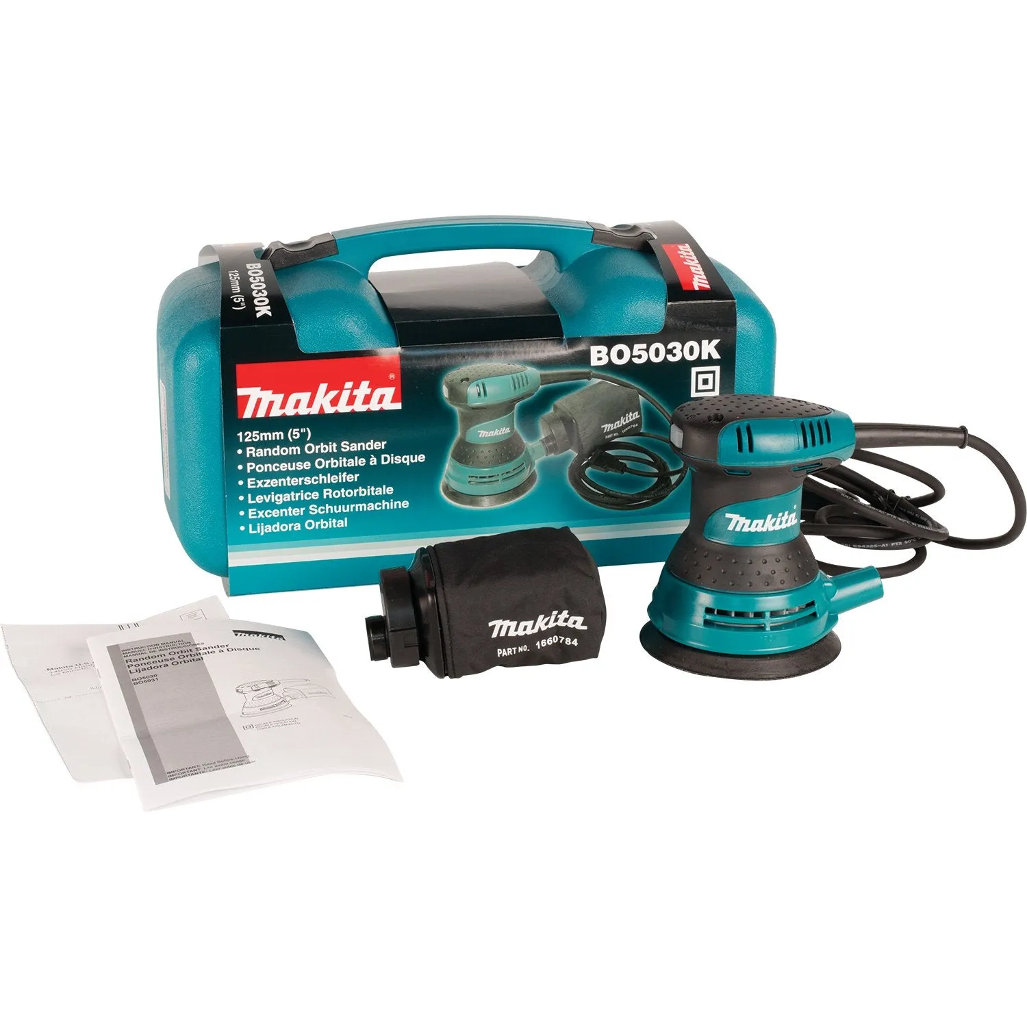 Makita (BO5030K-R) 5" Random Orbit Sander, with Tool Case (Factory Reconditioned)