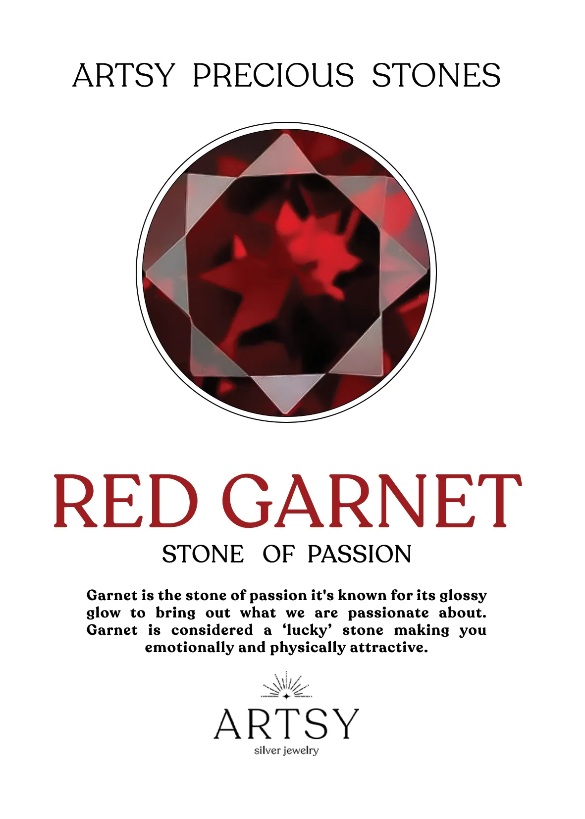 Mary jane Leaves Garnet Ring