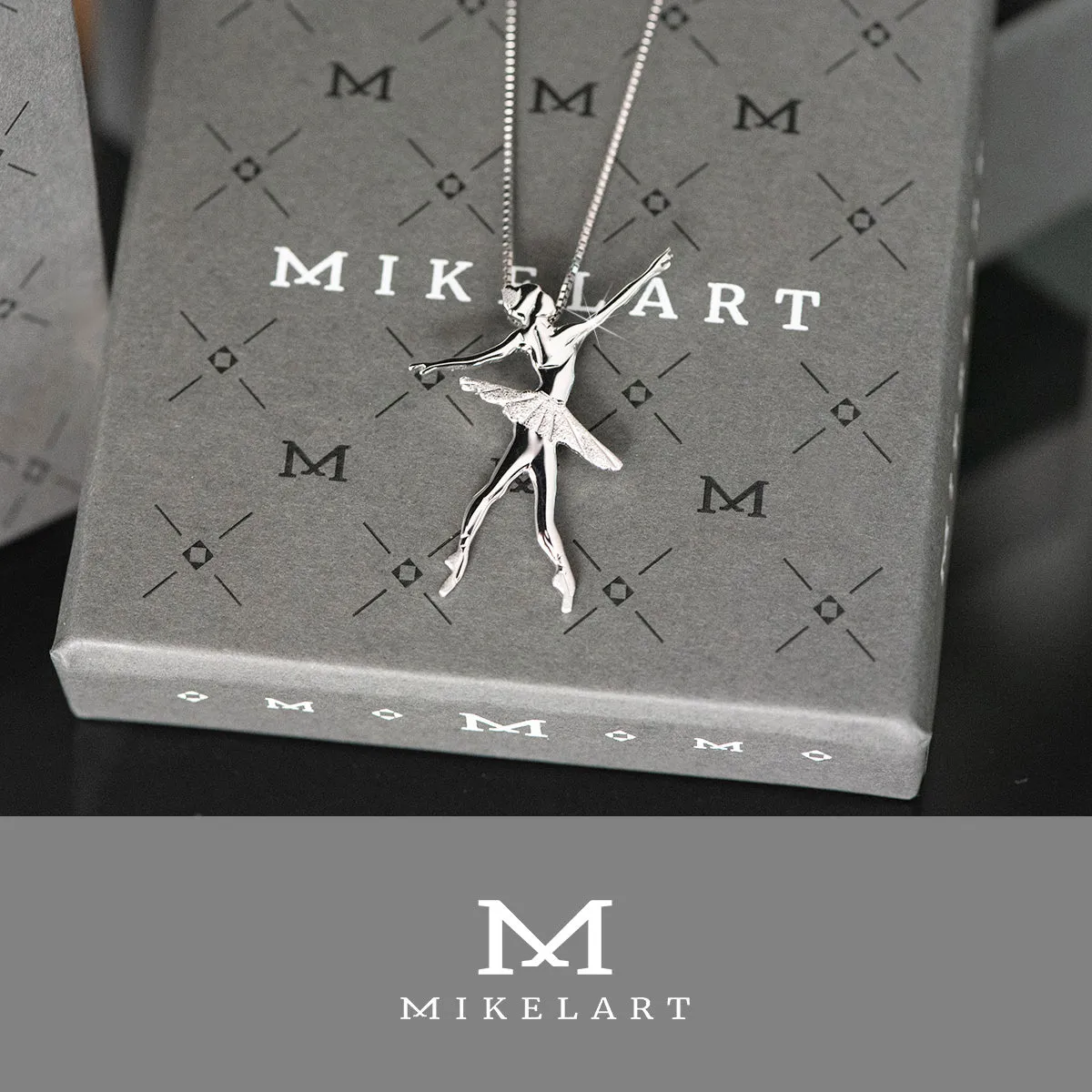 Mikelart Sterling Silver Necklace With Allongé Pendant