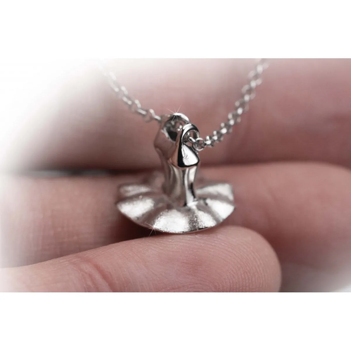Mikelart Sterling Silver Necklace With Pink Enameled Tutu Pendant