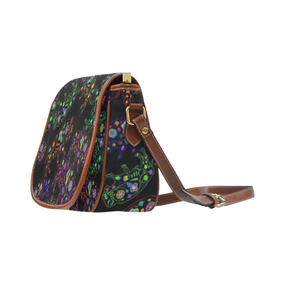 Neon Floral Buffalos Saddle Bag/Small
