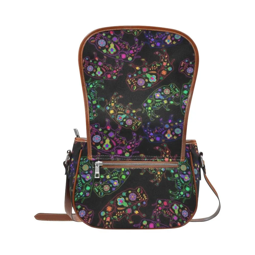 Neon Floral Buffalos Saddle Bag/Small