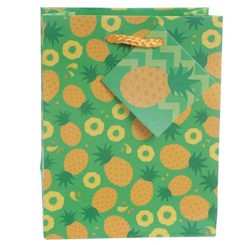 Pack of 6 - Funky Pineapple & Watermelon Party Gift Bags 14 x 6 x 11cm (Pk6)
