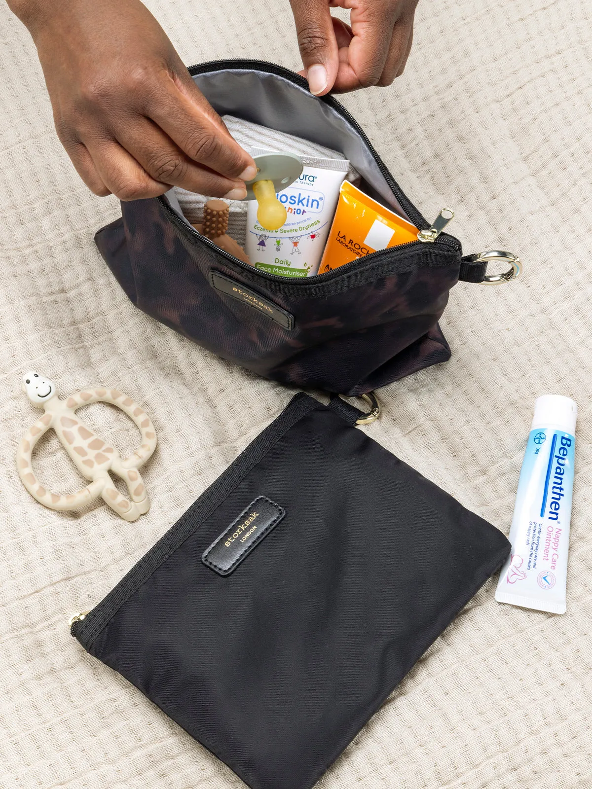 Parent Pouch Set Black & Leopard