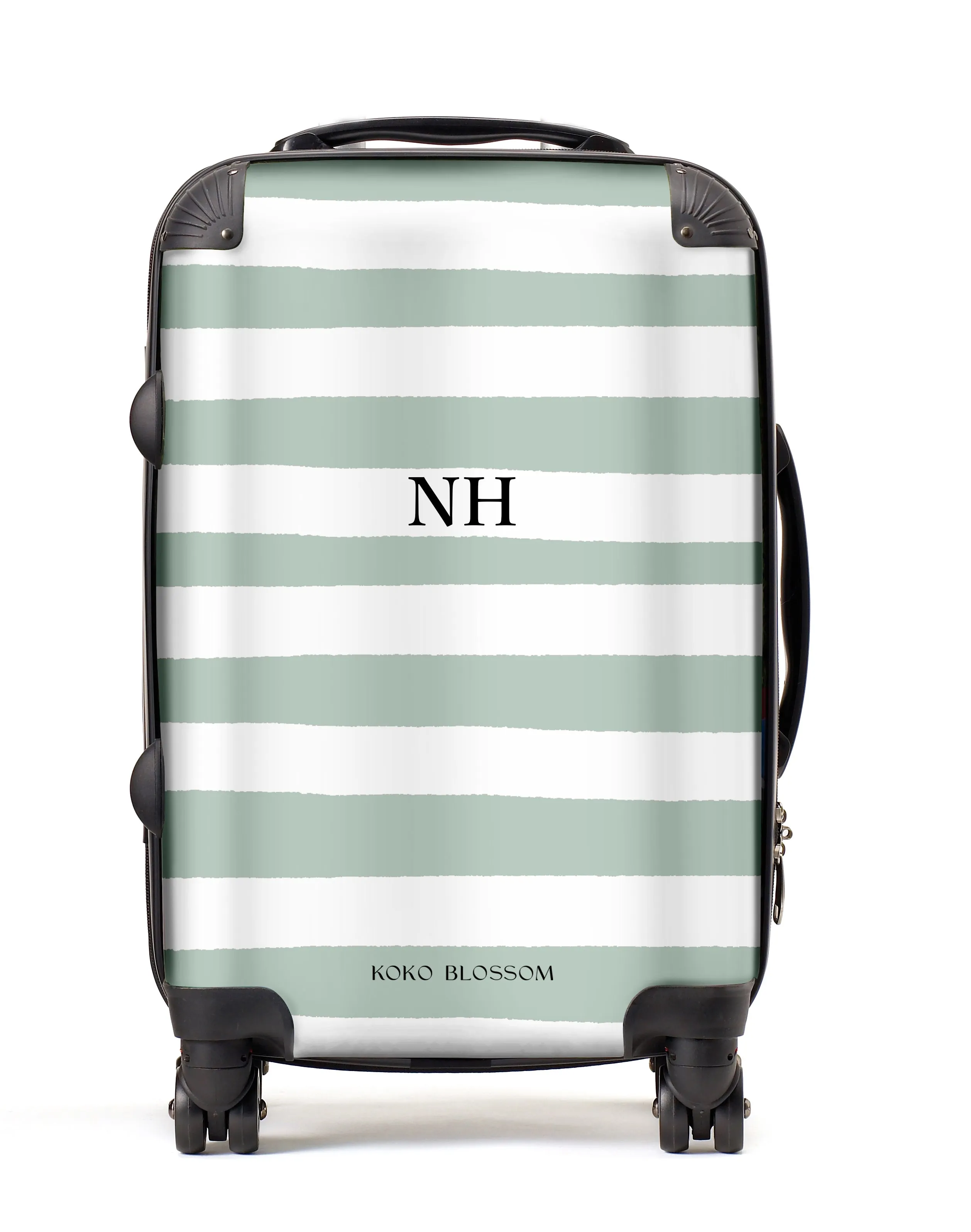 Personalised Suitcase | Sorrento Stripe in Sage