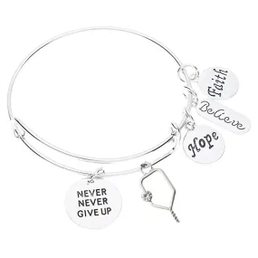 Pickleball Charm Bracelet - Never Give Up