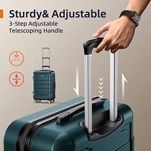 SHOWKOO Carry-On Luggage PC ABS Durable Hardside Suitcase