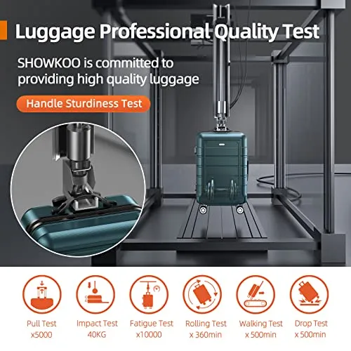 SHOWKOO Carry-On Luggage PC ABS Durable Hardside Suitcase