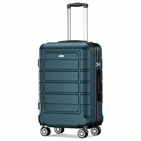 SHOWKOO Carry-On Luggage PC ABS Durable Hardside Suitcase
