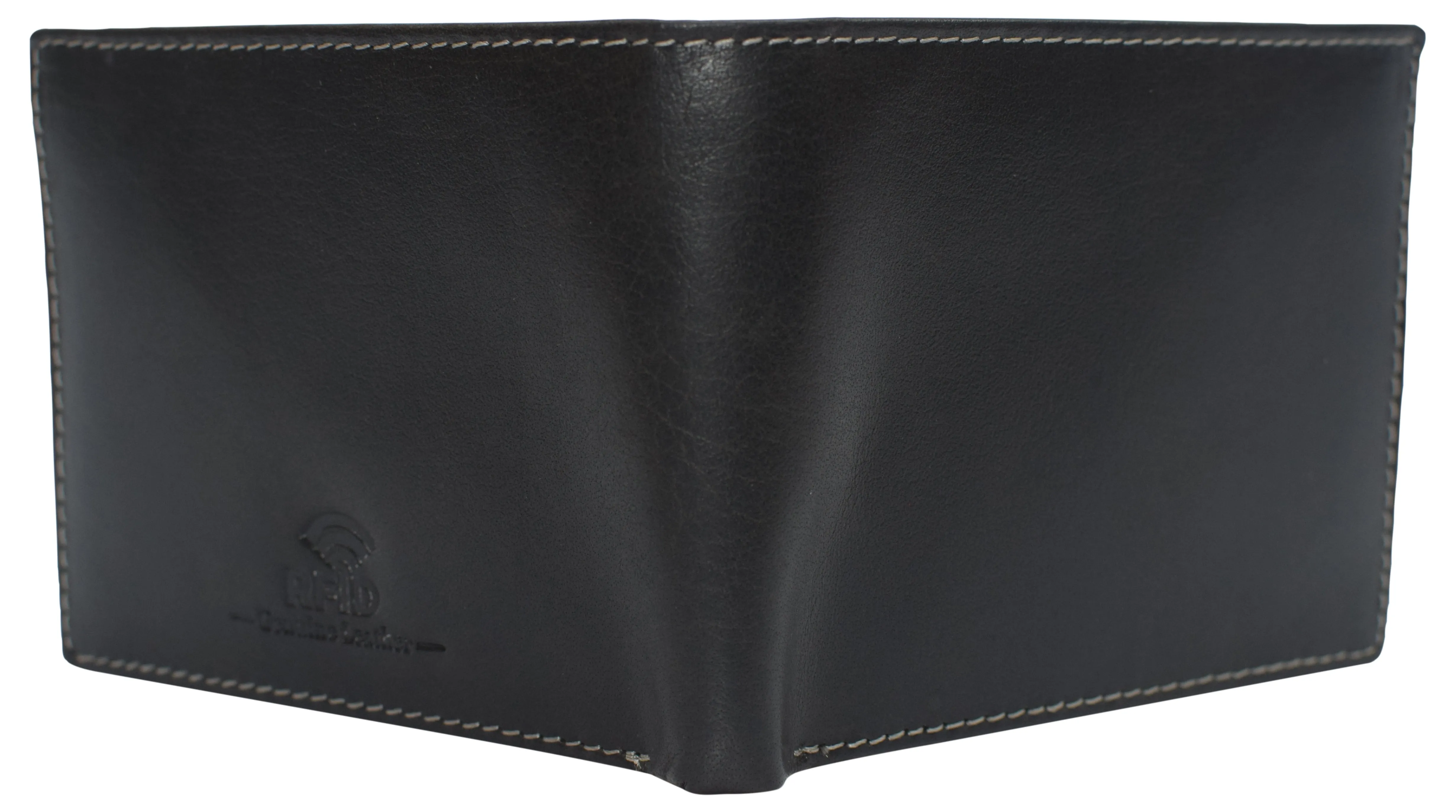Slim Leather Bifold Wallets For Men - Minimalist Mens Wallet RFID Blocking Card Holder With ID Window Gifts For Men