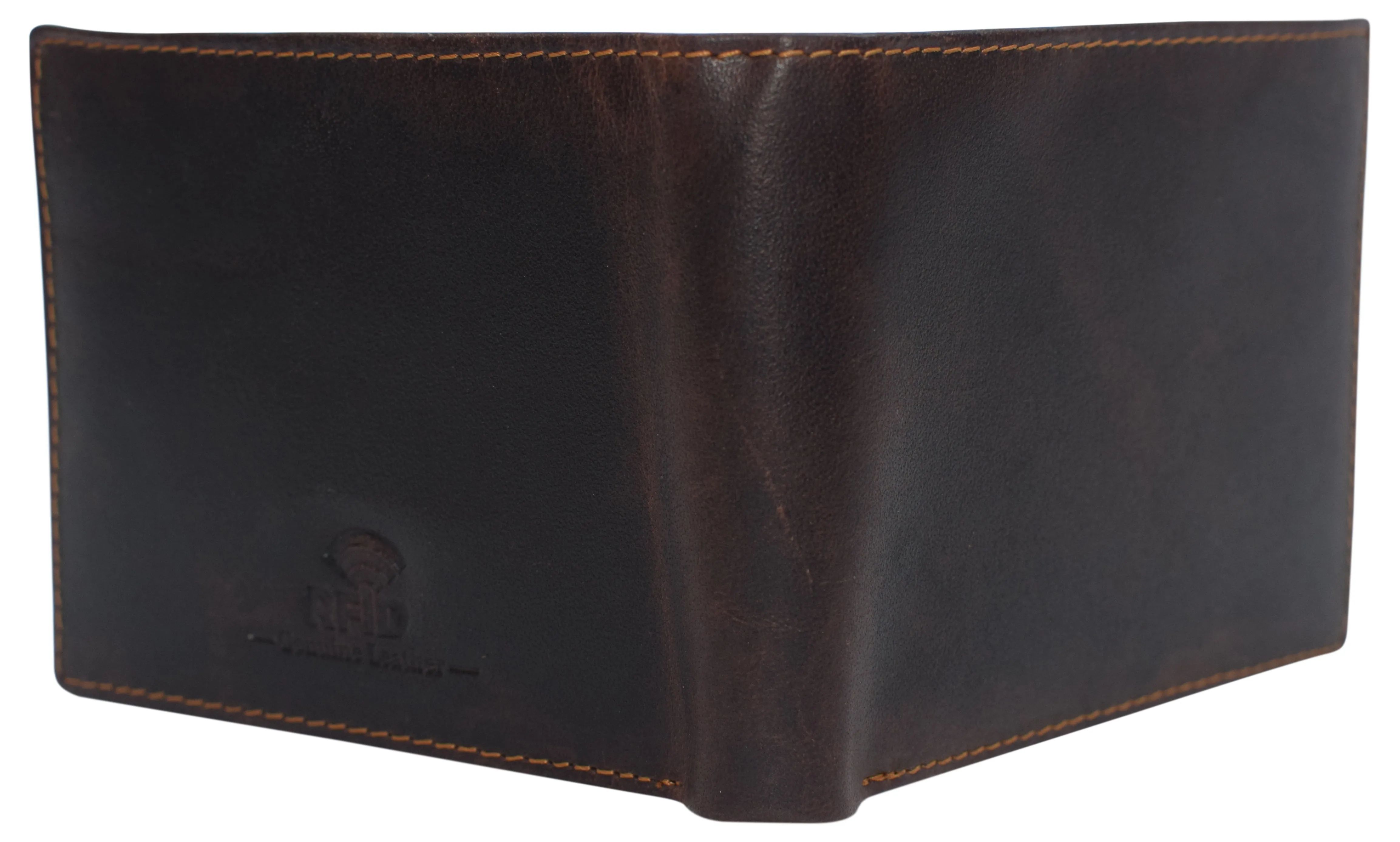 Slim Leather Bifold Wallets For Men - Minimalist Mens Wallet RFID Blocking Card Holder With ID Window Gifts For Men