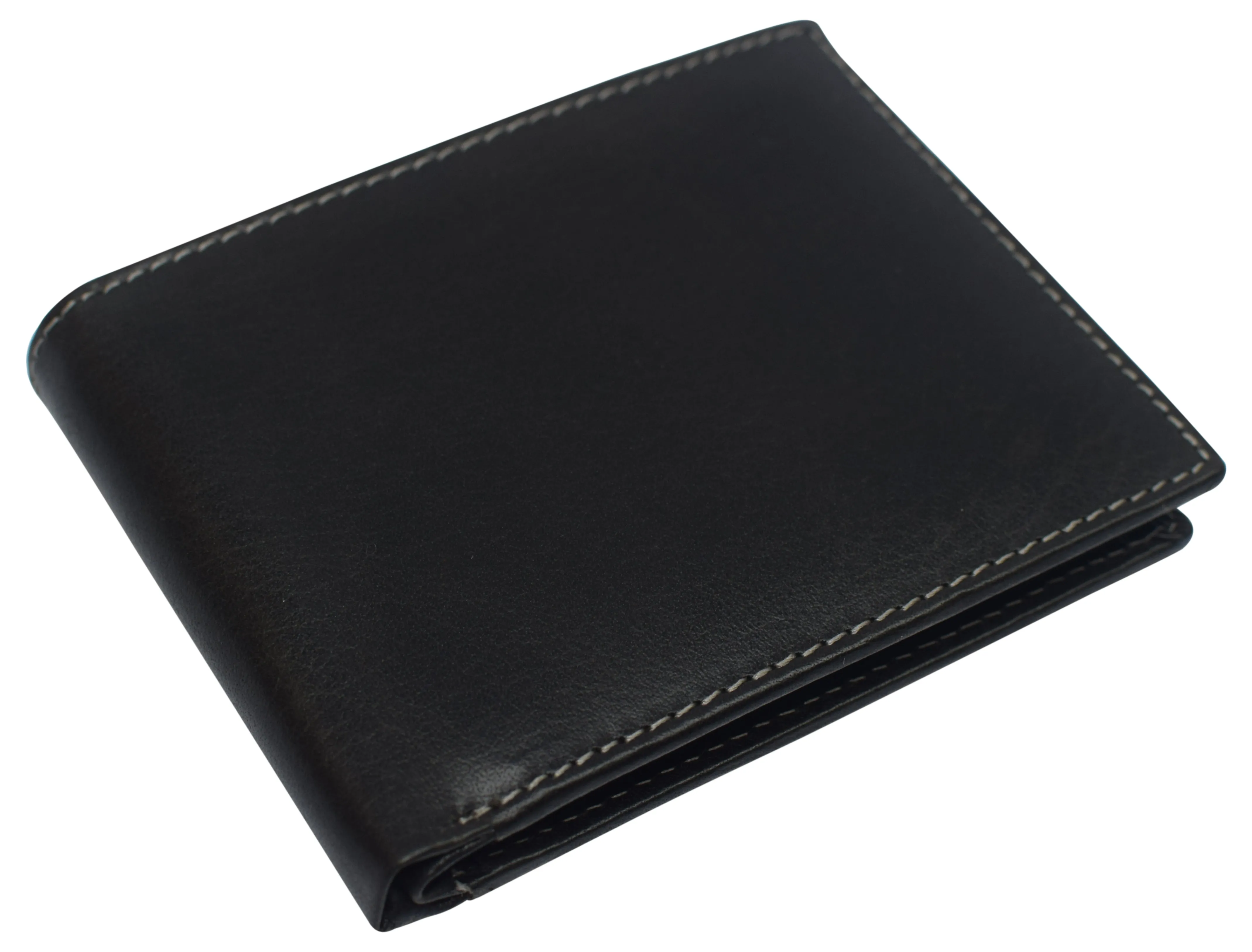 Slim Leather Bifold Wallets For Men - Minimalist Mens Wallet RFID Blocking Card Holder With ID Window Gifts For Men