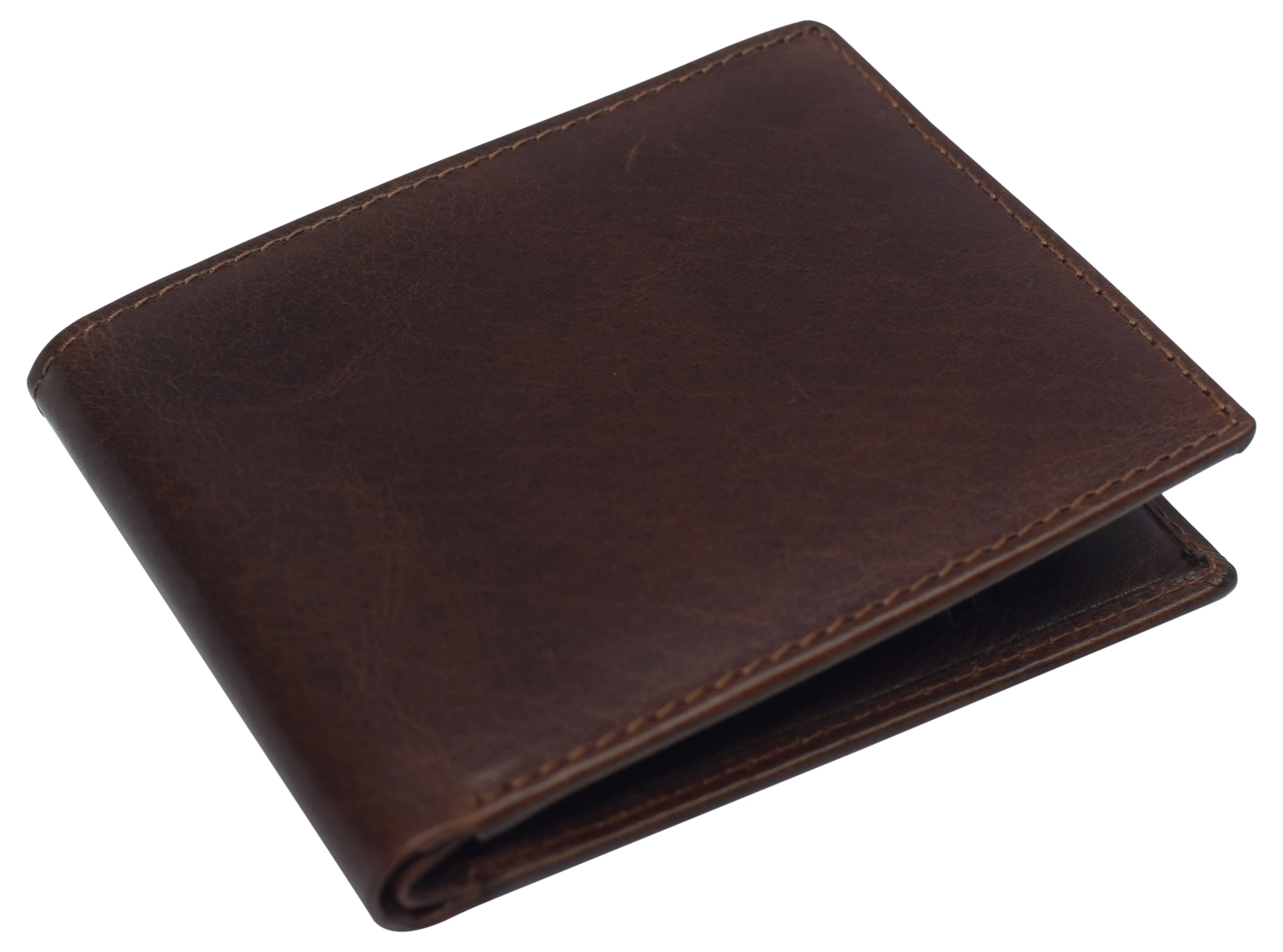 Slim Leather Bifold Wallets For Men - Minimalist Mens Wallet RFID Blocking Card Holder With ID Window Gifts For Men