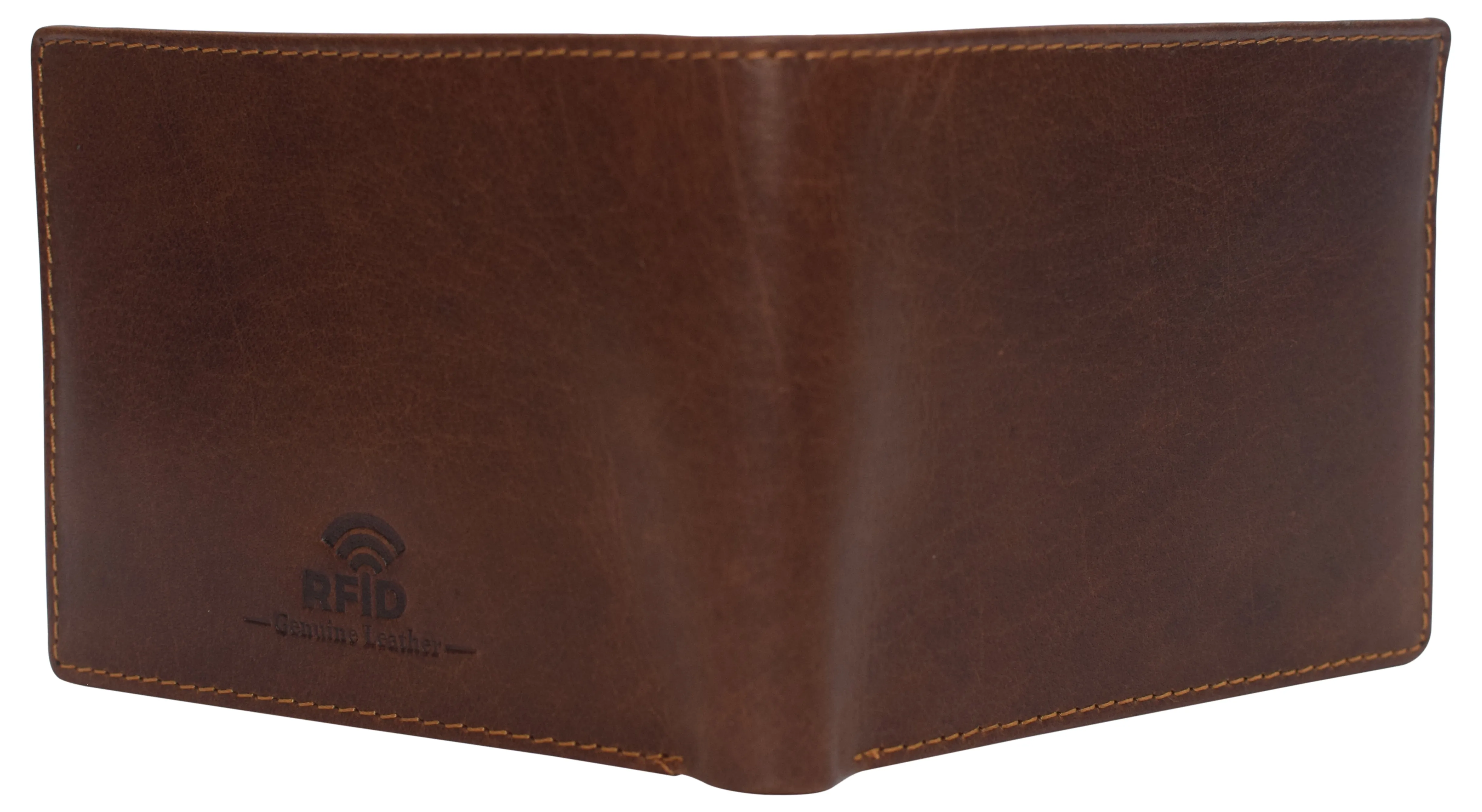 Slim Leather Bifold Wallets For Men - Minimalist Mens Wallet RFID Blocking Card Holder With ID Window Gifts For Men
