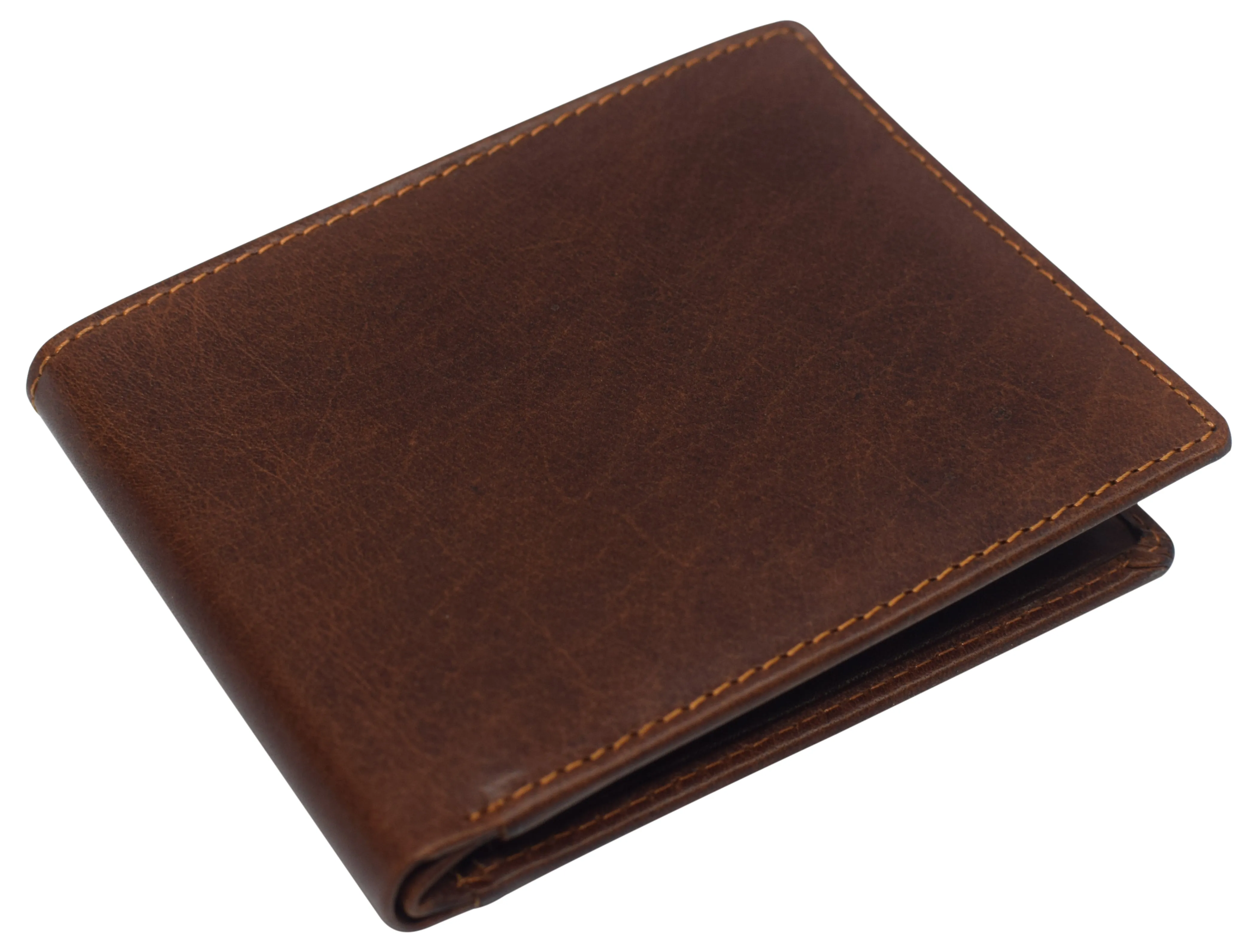 Slim Leather Bifold Wallets For Men - Minimalist Mens Wallet RFID Blocking Card Holder With ID Window Gifts For Men