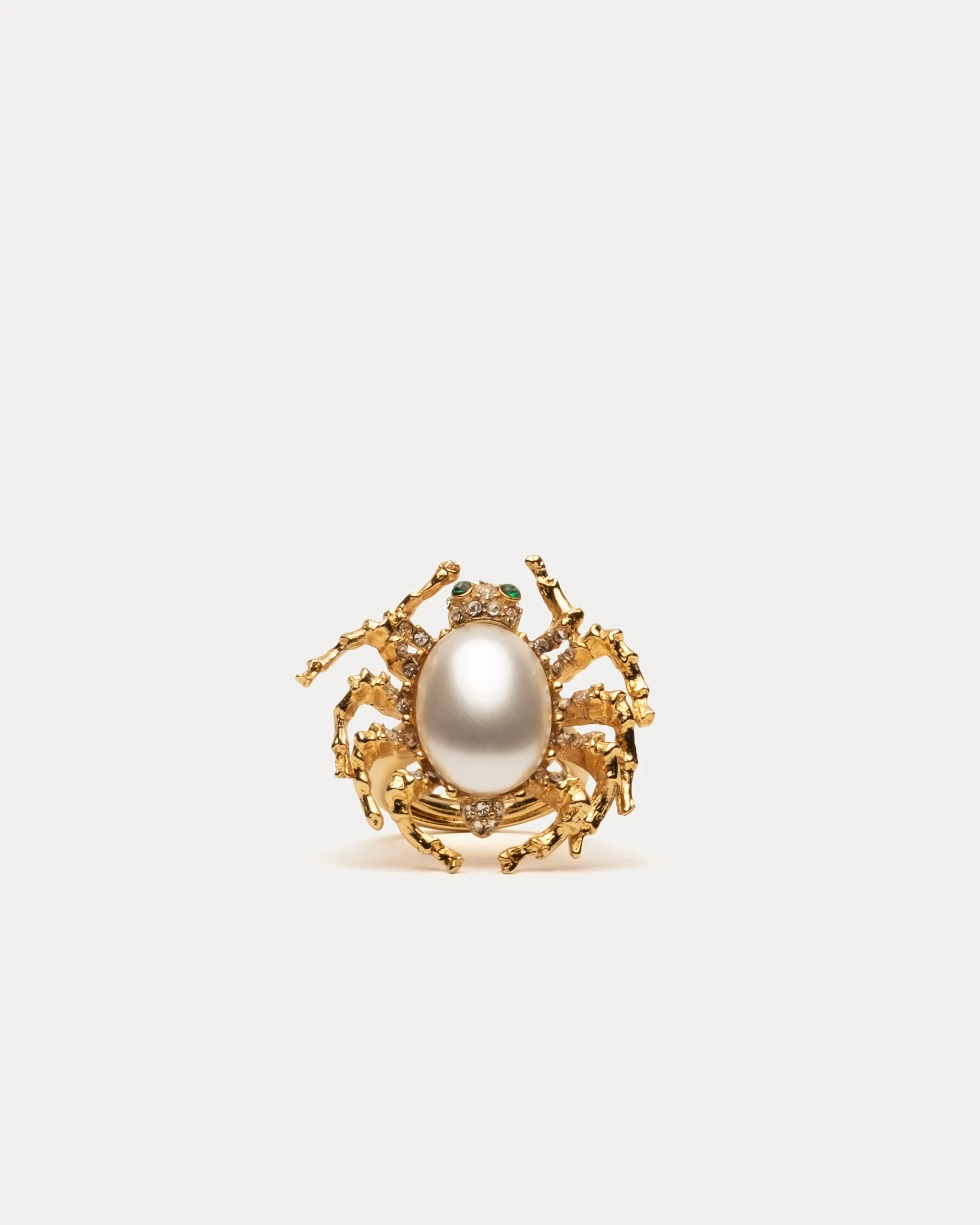 Spider Ring Gold White