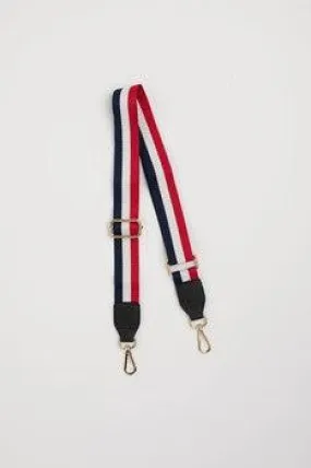 Striped Bag Strap | Red, White   Blue