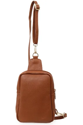 Tara - Italian Leather Sling Bag - Tan, Pebbled