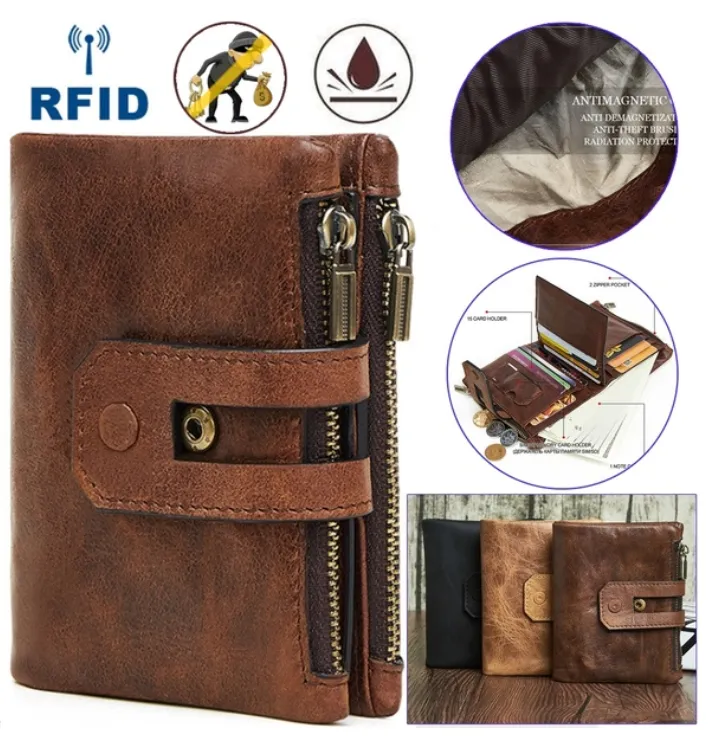 Vintage Solid RFID Card Holder